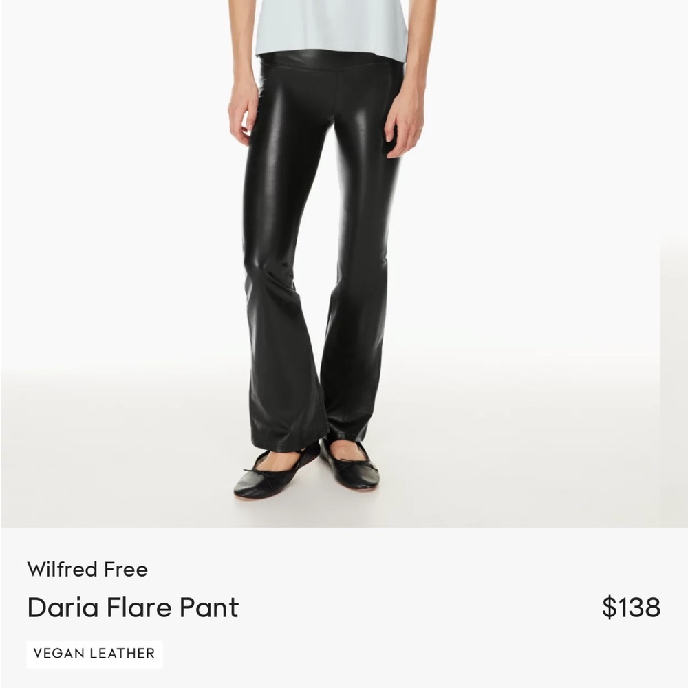 NWT Aritzia Wilfred Free Daria faux leather boot cut leggings